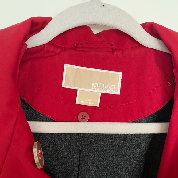 Michael Kors Red Double-Breasted Trench Coat. Size M. - Picture 2 of 10